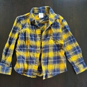 Jumping Beans Blue and Yellow Plaid Button Down Shirt
